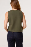 GOLD FLOWER BUTTON WAISTCOAT KHAKI