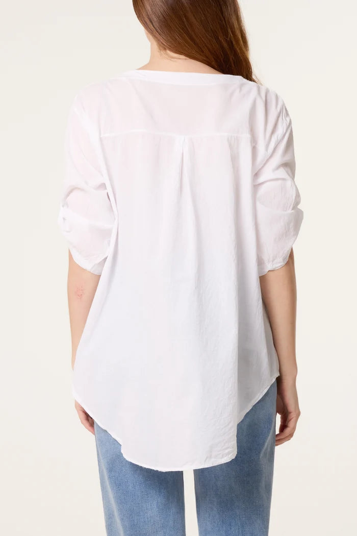EMBELLISHED FLORAL SHIRT WHITE