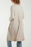 RIBBED STAR LONG CARDI STONE