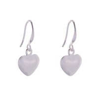 HEART HOOK EARRINGS IN RHODIUM SILVER